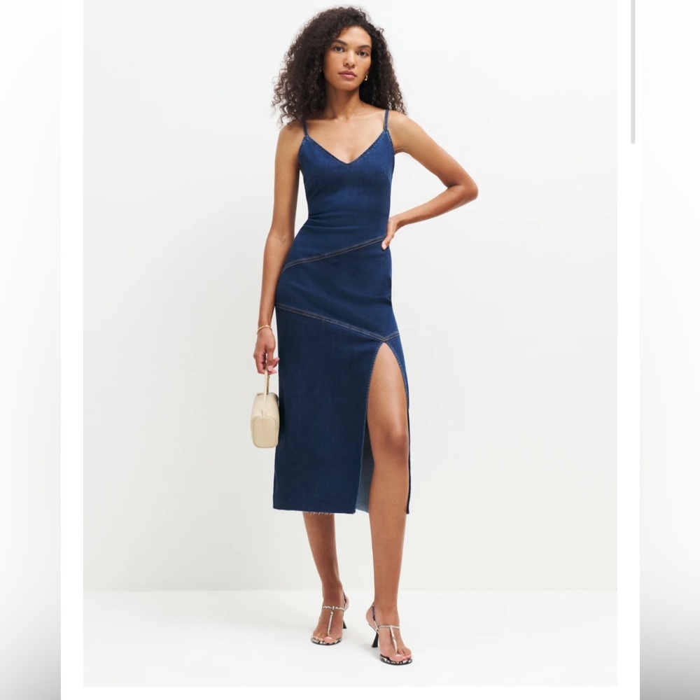 Reformation Novelle Denim midi dress